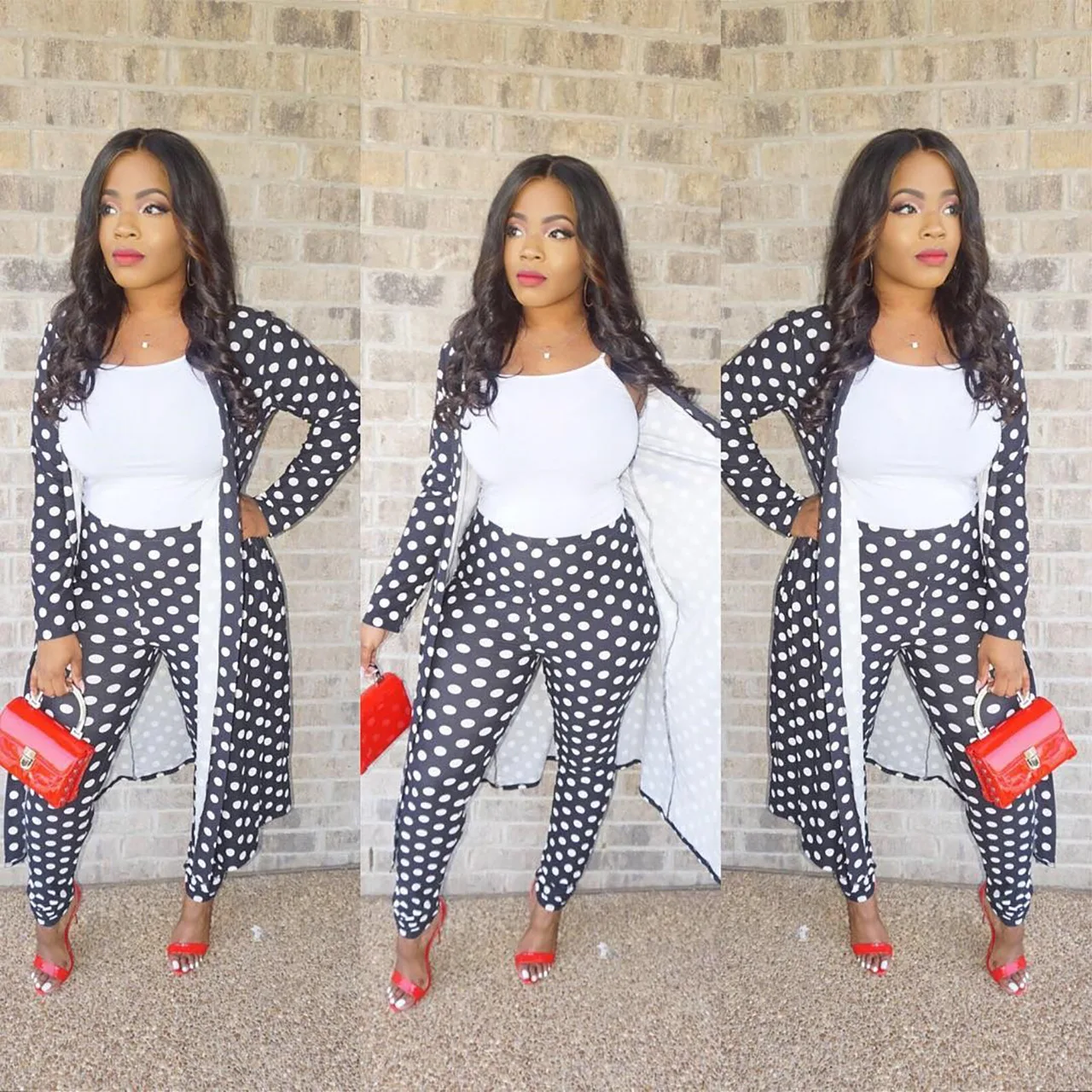 Женский офисный комплект длинные брюки и топ с эластичной талией длинным рукавом