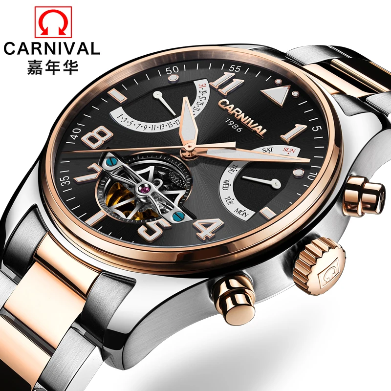 

Switzerland Carnival Brand Luxury Mens Watches Multi-function Watch Men Sapphire reloj hombre Luminous relogio Clock C8783-5