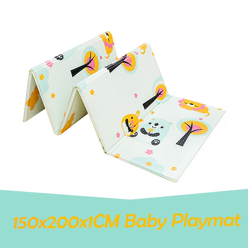 Блестящий детский игровой коврик из вспененного полиэтилена 150x200x1 см, складной коврик для ползания, двусторонний Детский ковер для активного отдыха для девочек
