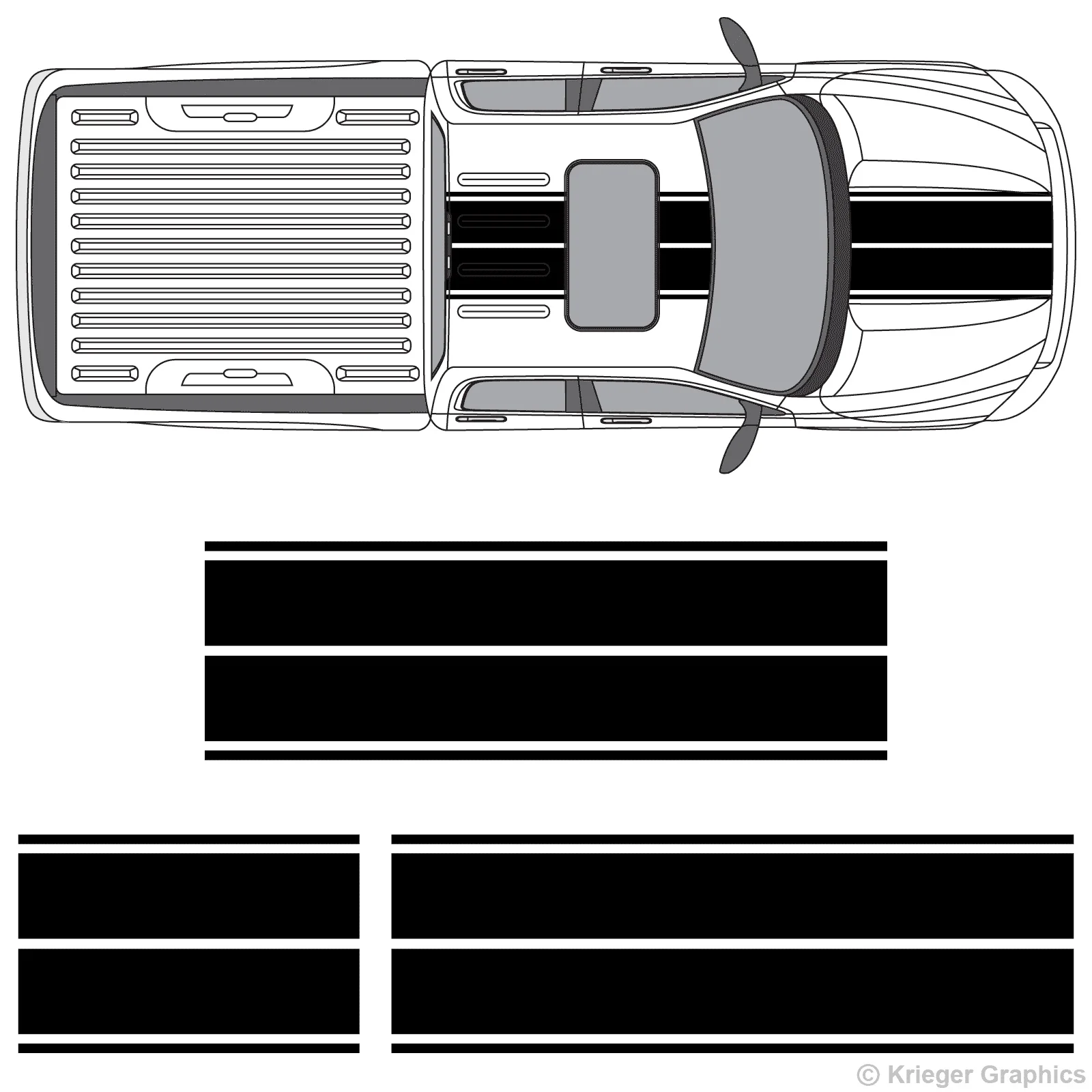 Для 1 компл. Dodge Ram Dual ралли гоночные полосы виниловые двойной полосой наклейки