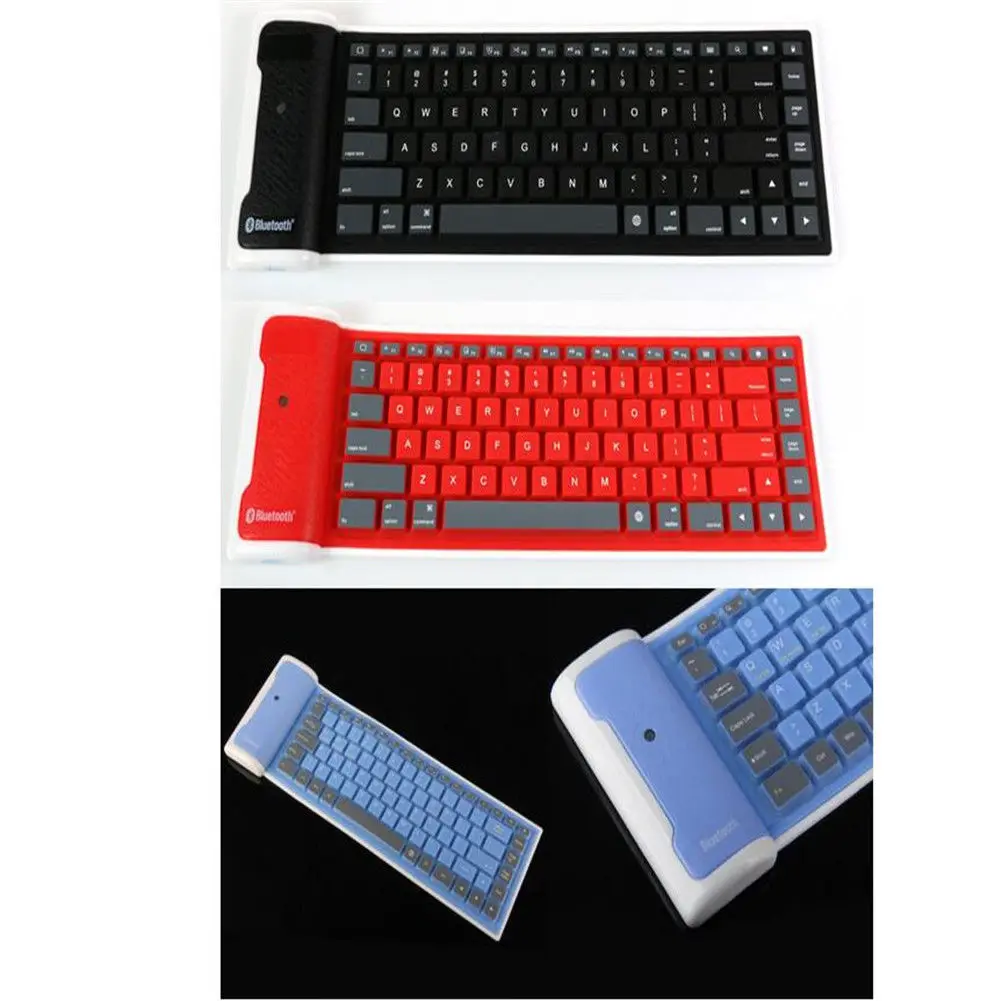 Basix 2.4G Wireless Folding Keyboard Soft Silicone Bluetooth Mini with USB Receiver for Tablet Computer Keypad | Компьютеры и офис