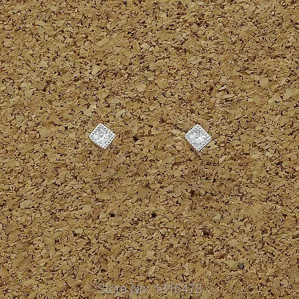Новые серьги-гвоздики из стерлингового серебра, мини-посылка, не может позволить себе квадратные серьги-гвоздики