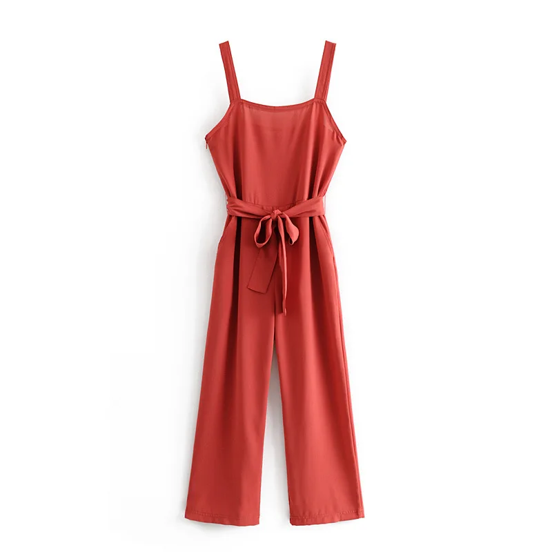 2019 Women's Super Comfy Jumpsuit Fashion Summer Sexy Trend Loose trousers Elegant Solid Color Sling Jumpsuit