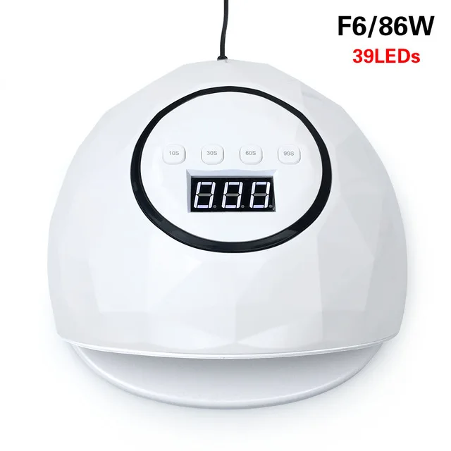 F6 White 86W Горячая 86 Вт УФ светодиодная лампа для сушки ногтей 39 светодиодный s двойной светильник для ногтей Лампа для отверждения УФ-гель для ногтей с датчиком таймер ЖК-дисплей - Цвет: F6 White 86W