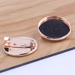 rose gold Reidgaller 20 шт металлическая круглая брошь основа булавка задняя часть 20 мм Диаметр Кабошон Настройки diy пустой ободок лотки для изготовления броши - Цвет: rose gold