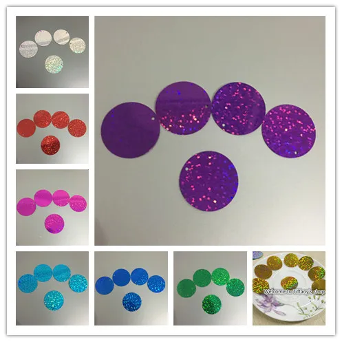 200 шт. большие круглые лазерные/Голографические блестки 9 цветов 30 мм ПВХ плоские