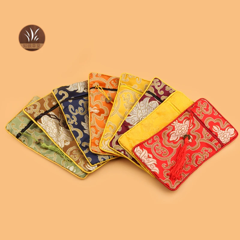Wholesale 10PCS 10*19cm rectangle Chinese handmade silk&ampbrocade lucky cloud jewelry-collected beads pouches bag | Украшения и