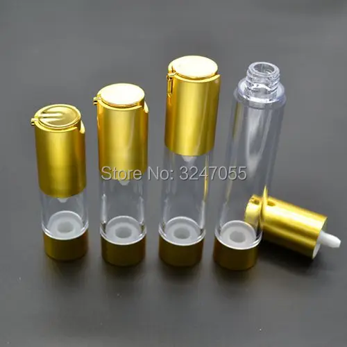 Пластиковый Золотой Элегантный портативный вакуумный флакон 10ml15ml20ml30ml для