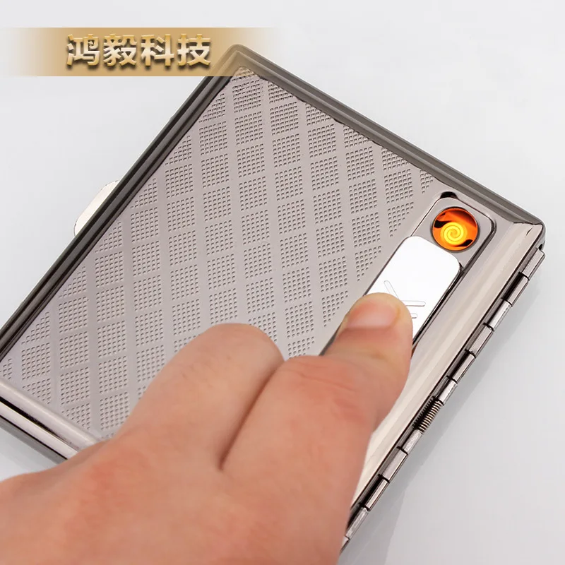 Креативный чехол для сигарет с зажигалкой ветрозащитные USB зажигалки