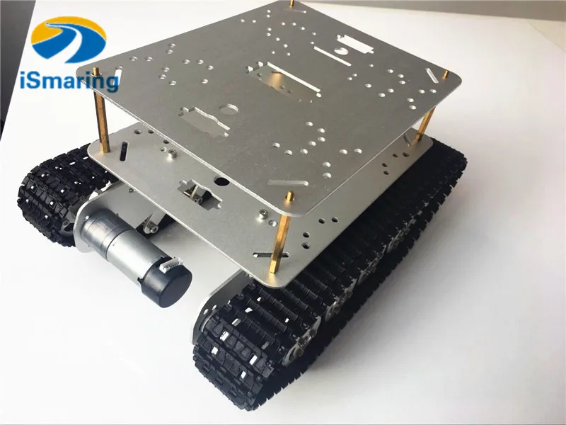 Официальный iSmaring Двухпанельный металлический амортизирующий робот бак шасси