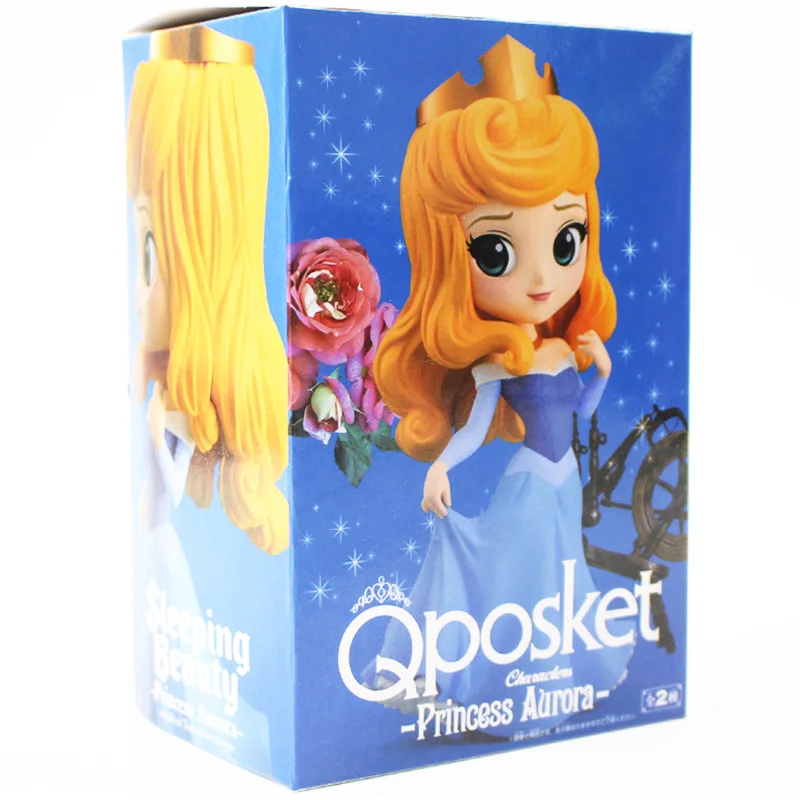 blue with box 15 см Q Posket персонажи Принцесса Спящая красавица Qposket ПВХ фигурка Коллекция Модель игрушки кукла подарок для девочек - Цвет: blue with box