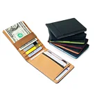 Миниатюрный кошелек для женщин и мужчин, Модный маленький бумажник на эластичной ленте с зажимом для денег и кредитных карт, тонкий держатель для купюр, 8 цветов