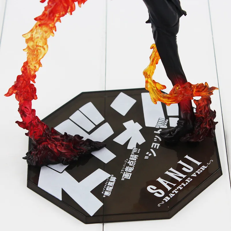 17 см одна деталь черная нога Санджи пожарная Битва Ver ПВХ фигурка Vinsmoke Sanji Коллекция Модель игрушки