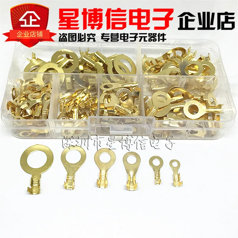 

Free shiiping 150PCS DJ431 round terminal block O-type lug Round connector Wiring nose copper nose Combination set