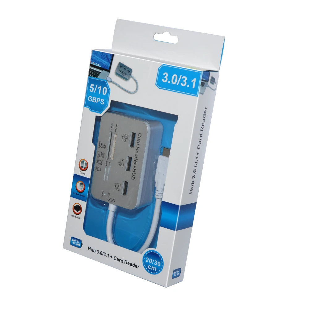DeepFox type C-USB 3,0 концентратор разветвитель 3 порта USB 3,0 type C концентратор SD/TF кард-ридер USB-C концентратор USB 3,1 адаптер для ноутбука MacBook