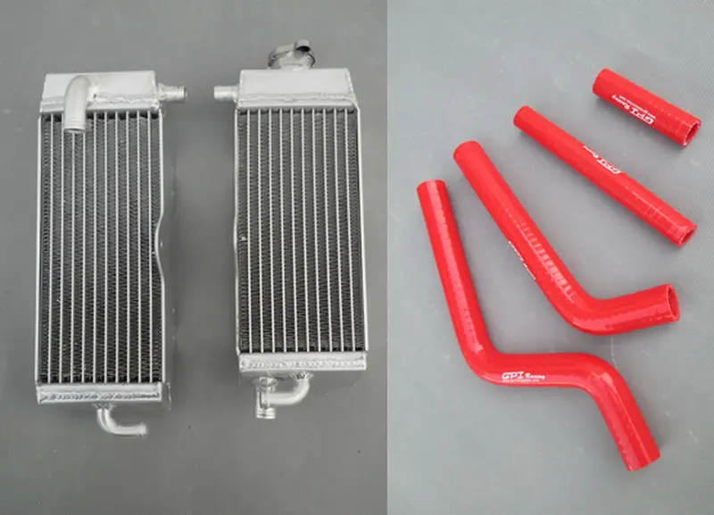 Алюминий Радиатор силиконовый шланг для YAMAHA YZ125 YZ 125 1996-2001 1996 1997 1998 1999 2000 2001 - Цвет: Красный