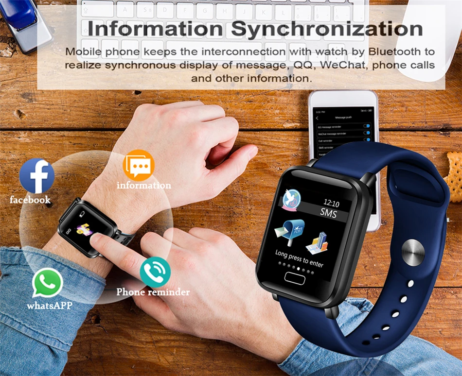Женский Водонепроницаемый Смарт Браслет спортивный для Iphone телефон Smartwatch монитор сердечного ритма функции кровяного давления для детей и мужчин