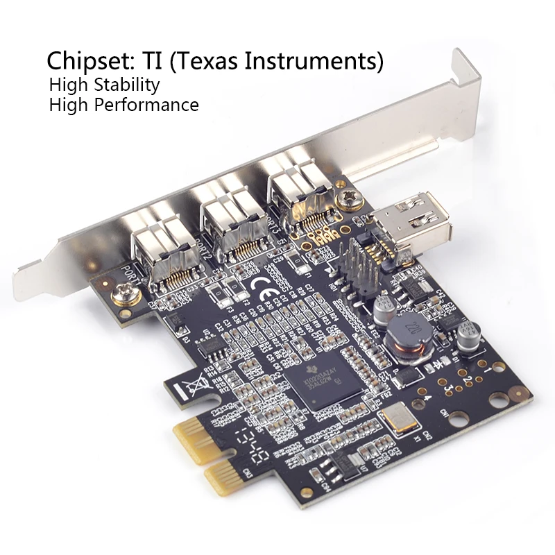 PCI express PCI-e x1 к 1394b FireWire контроллер карты 3 внешних + 1 общий внутренний 1394a порты чип