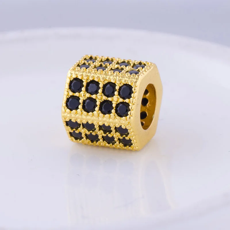 5 шт. черный микро проложить циркониевые хрустальные бусины бисерные винтажные