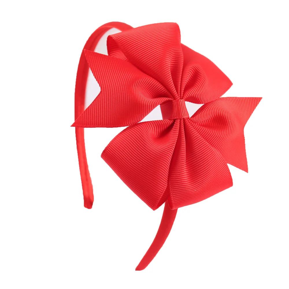 poppy red 4 дюймовая повязка для волос с бантом для девочек, детская лента для волос ярких цветов с бантом из корсажной ленты, однотонные аксессуары для волос ручной работы - Цвет: poppy red