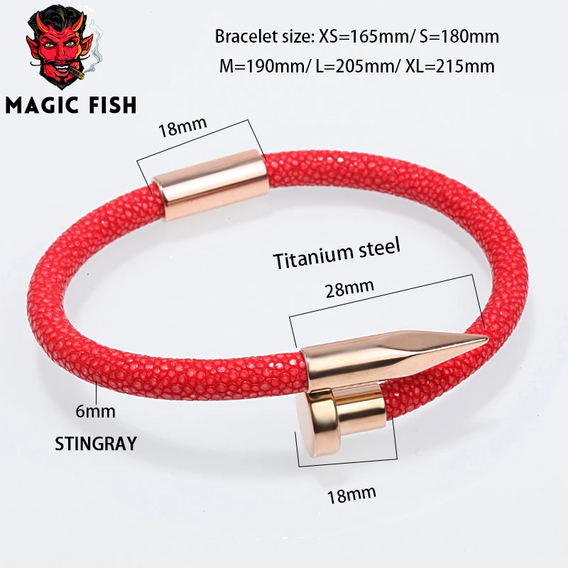 Браслет Magic Fish для мужчин и женщин красная вонючая кожа розовое золото мужские