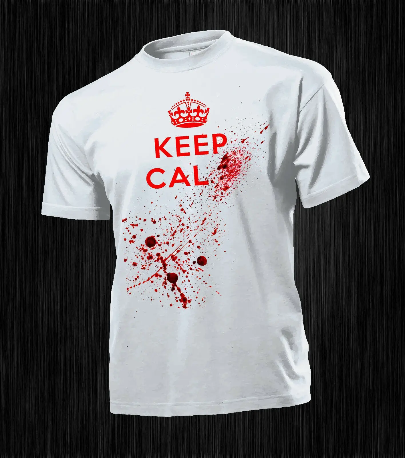 Футболка UOMO REGALO ESTATE DIVERTENTE KEEP CALM AND BLOOD SANGUE NO HAPPINESS2019 модный бренд 829% хлопок с
