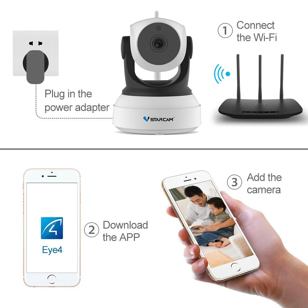 VStarcam C24S HD 2MP Wifi IP камера Eye4 веб-камера PTZ 1080P CCTV камера Wi fi SD карта Ipcam Pet Беспроводная камера ночного видения P2P Onvif