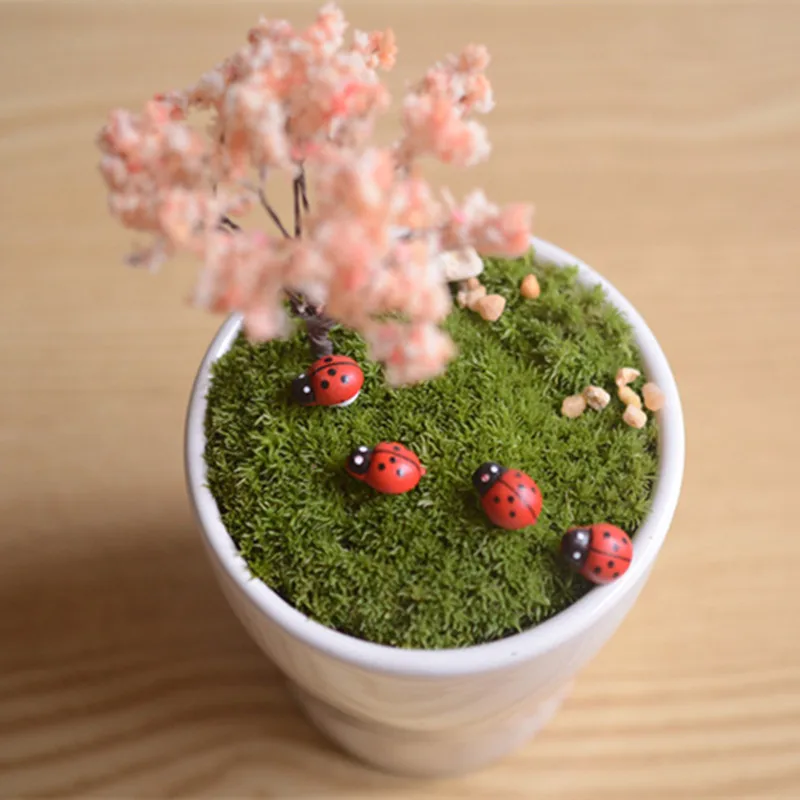 100 шт. статуэтка божьей коровки для украшения искусственных животных|figurine