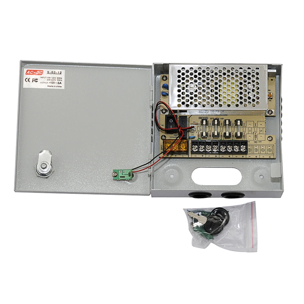 4CH Порты и разъёмы DC12V 5A CCTV Камера Мощность коробка переключения Питание для видео