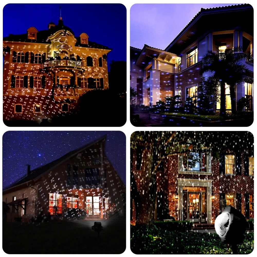 

Newest Waterproof LED Laser Lamp Snowflake Spotlight 6W Rotatable Remote Control Projector Light for Outdoor Garden Christmas
