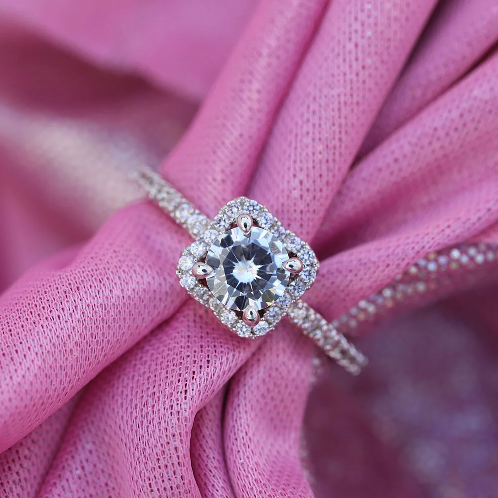 Новое роскошное серебряное кольцо с квадратным украшением AAA + кубическим