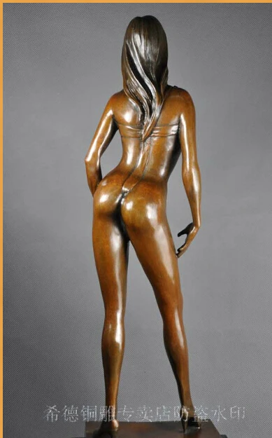 Скульптура в стиле арт деко сексуальная Статуя Обнаженной Женщины бронзовая
