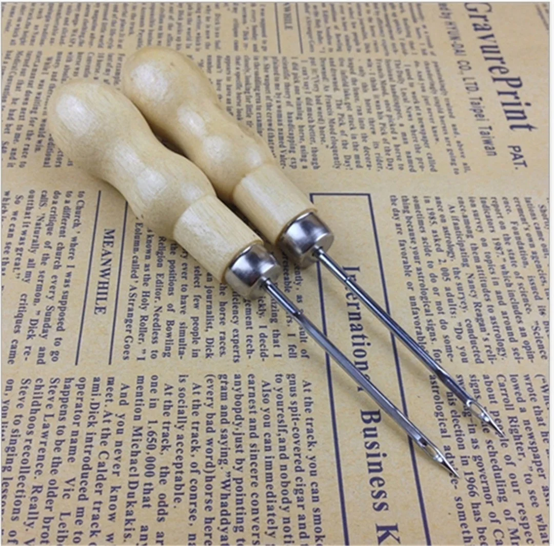 Иглы деревянная ручка шитье Awl ручной БРОШЮРОВЩИК инструмент для ремонта обуви