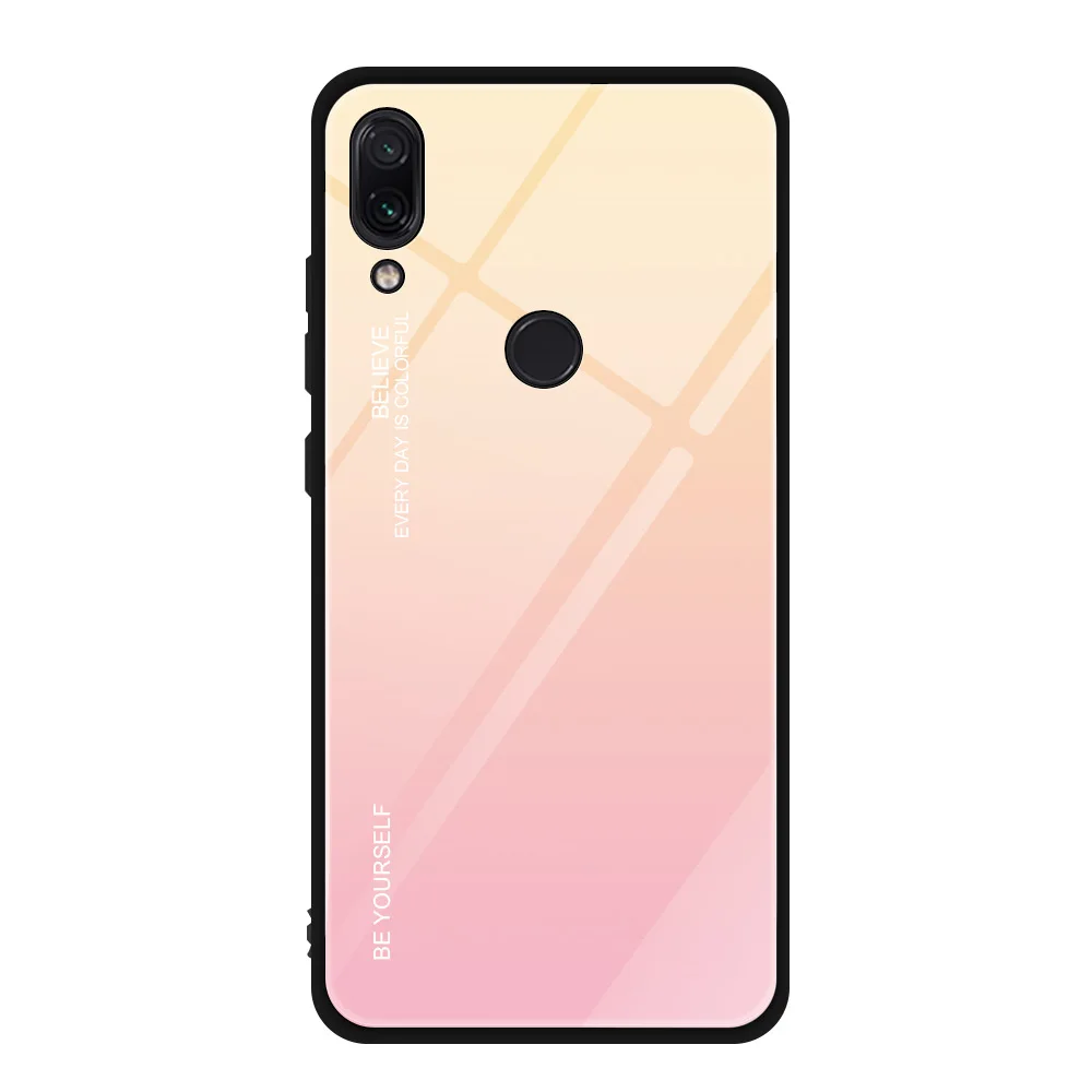 Чехол для телефона из закаленного стекла Xiaomi Redmi Note 7 5 Pro Mi Play 8 градиентный Мягкий