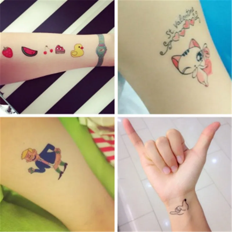 30 hojas diferentes literarias con letras frescas, flores, estrellas, Tatuajes Temporales, calcoman&iacute;a para arte corporal, tatuajes impermeables de dibujos animados para ni&ntilde;os-2