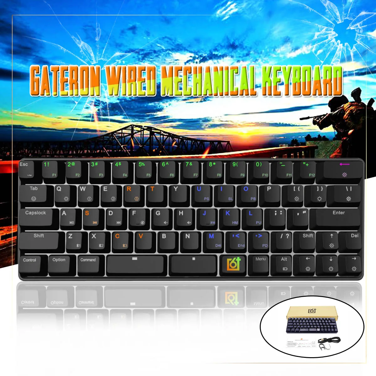 Gateron оптический переключатель GK66 USB-C Проводная сплит-Spacebar Горячая-swappable RGB Механическая игровая клавиатура