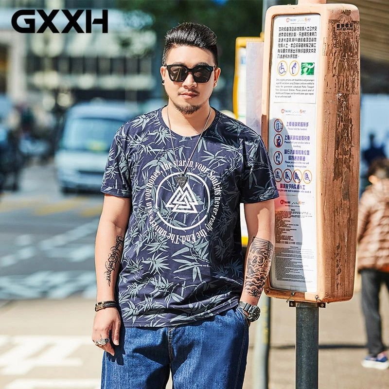 Большой размер d GXXH Tide брендовая Летняя мужская футболка с короткими рукавами