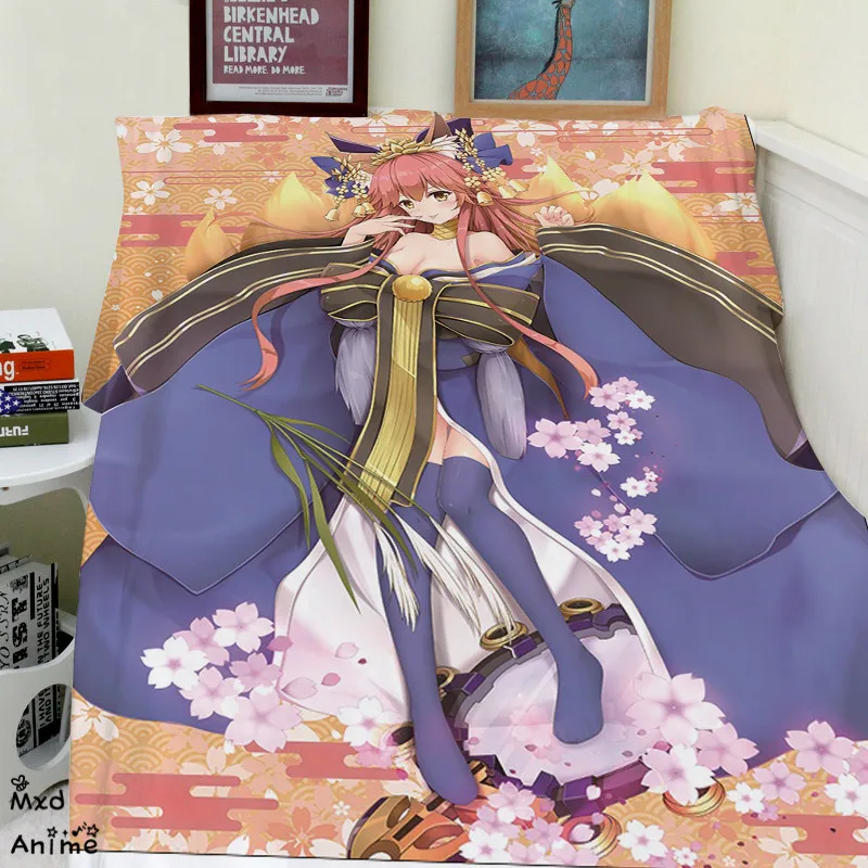 Fate Grand Order EXTRA Tamamo no Mae супер мягкое бархатное плюшевое одеяло современное