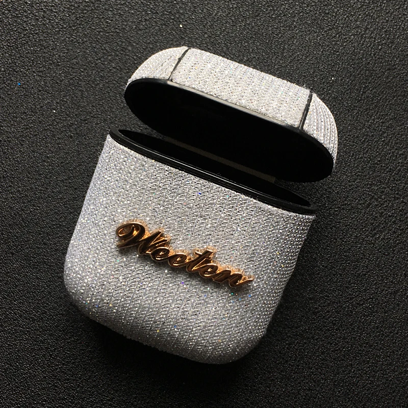 For Airpods Silver Сияющий блестящий чехол для телефона для iPhone 11 Pro X 7 8 6 6S Plus XS чехол для MAX XR Блестящий Bluetooth беспроводной ушной чехол для телефона для AirPods - Цвет: For Airpods Silver