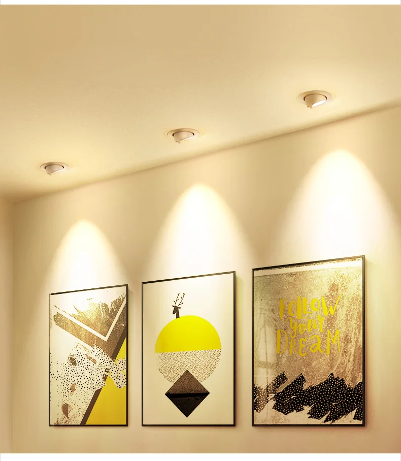 Dimmable Светодиодный точечный светильник со слоном в носу, встраиваемый потолочный светильник COB, светильник для гостиной, коридора, магазина одежды, осветительные приборы