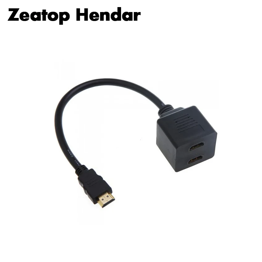 1 шт. 25 см HDMI штекер к 2 гнездо Y сплиттер адаптер Кабельный разъем для плазменного