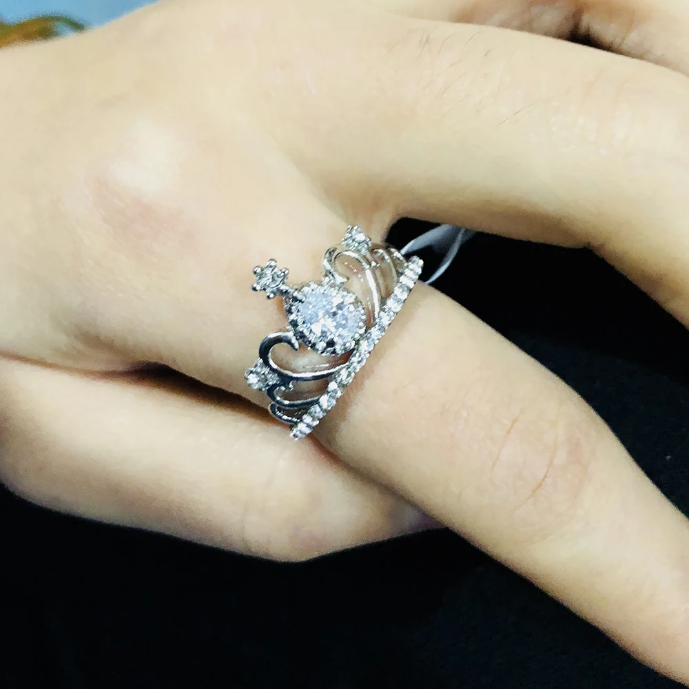 IPARAM модное розовое золото серебряный цвет Корона женское кольцо красный
