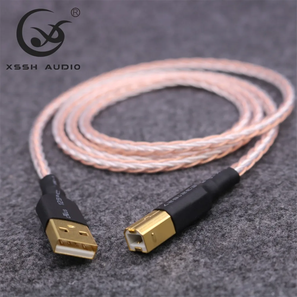 Кабели USB XSSH Audio Сделай Сам OCC 7n Медь Серебро смешанные OFC медный проводник A к B