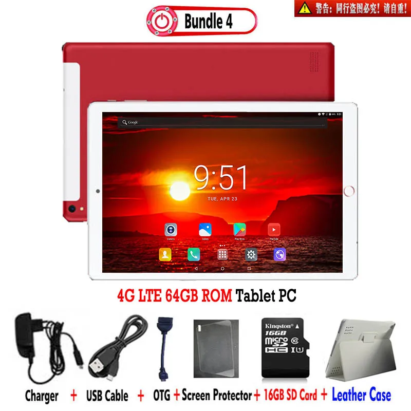 4G 64G ROM Add Case Глобальная версия, Play Store, 10 дюймовый планшет, PC, четыре ядра, 4 Гб Оперативная память 64 Гб Встроенная память 3g 4 аппарат не привязан к оператору сотовой связи Bluetooth WiFi Android 8,0 ips A-GPS+ клавиатуры - Комплект: 4G 64G ROM Add Case