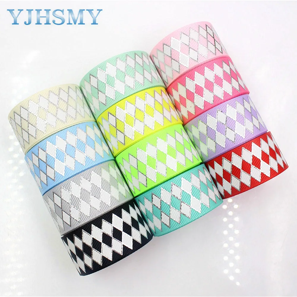 YJHSMY D 17817 766 10 ярдов 25 мм геометрические ленты термопечать grosgrain Свадебные
