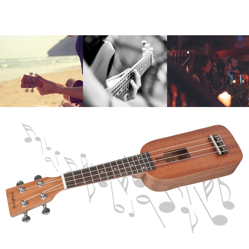 21 дюймов Гавайская ель сопрано 4 струны бутылка из липы дизайн Ukeleles музыкальная