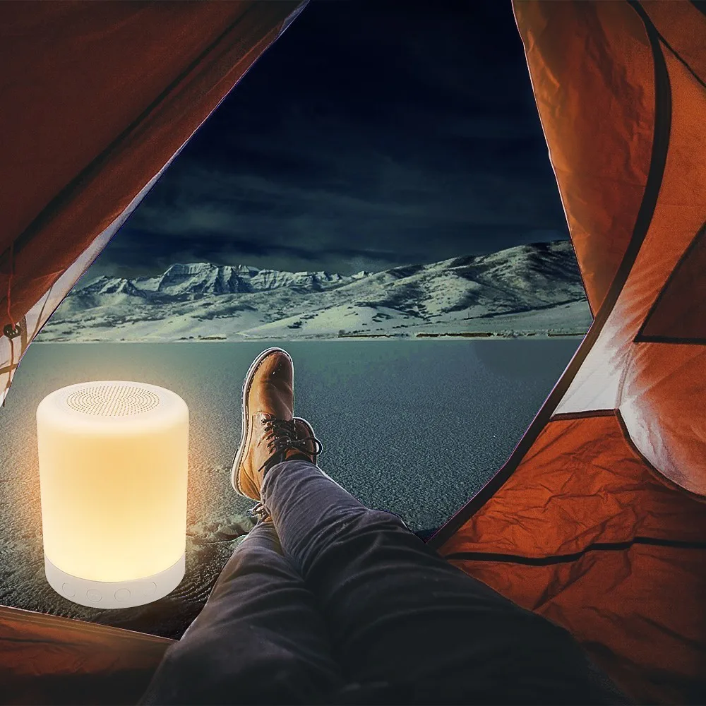 Портативный Bluetooth динамик мини открытый BT Саундбар для смартфона Xiaomi умная Светодиодная лампа с сенсорным управлением TF Usb Boombox для кемпинга туризма