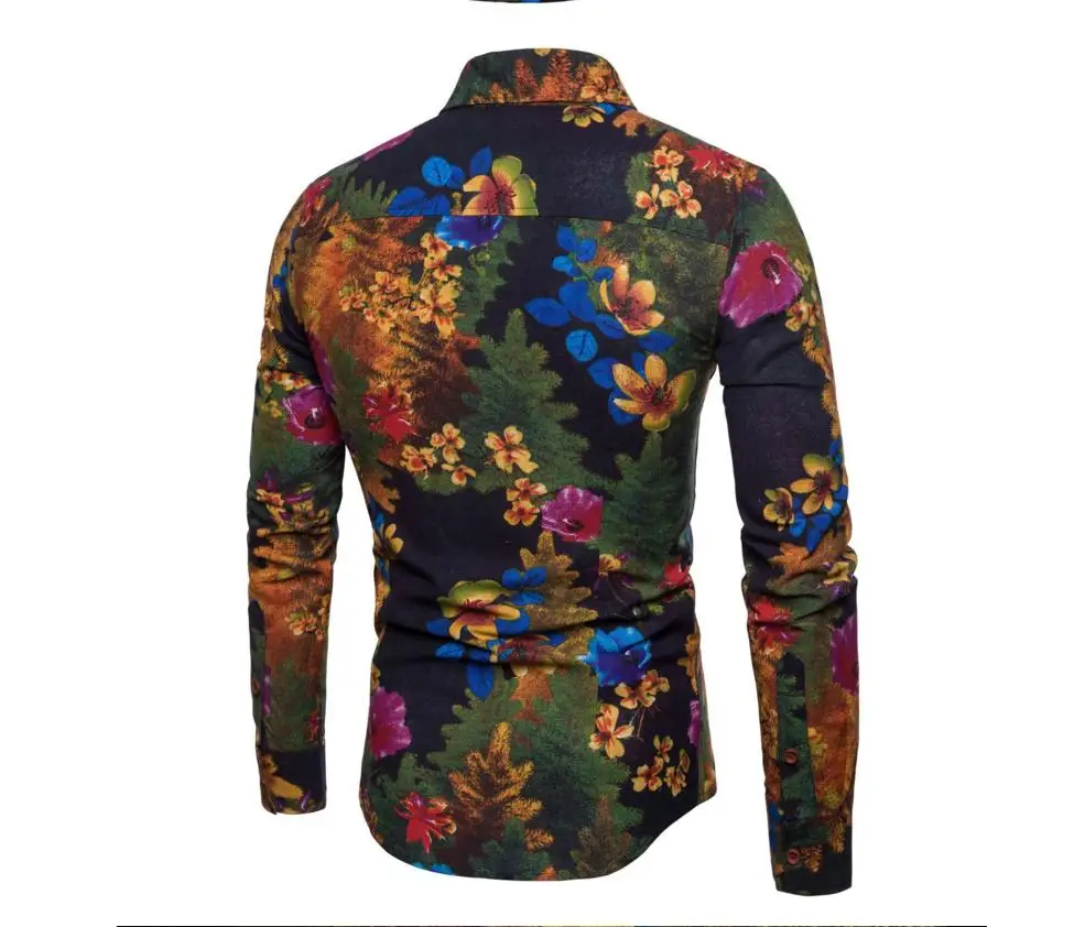 Рубашка мужская льняная с длинным рукавом|Повседневные рубашки| |