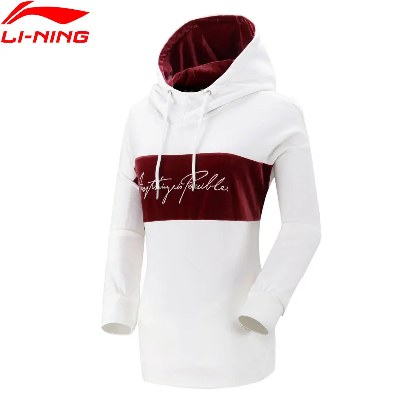 (Распродажа) Li Ning женские трендовые толстовки 62% хлопок 38% полиэстер свободный