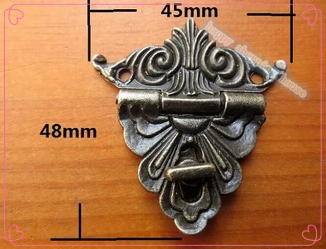 

48*45MM antique wooden wine box buckle alloy lock button small box buckle